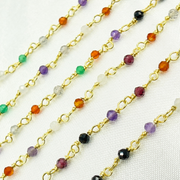 Multi Cubic Zirconia Wire Wrap Chain.